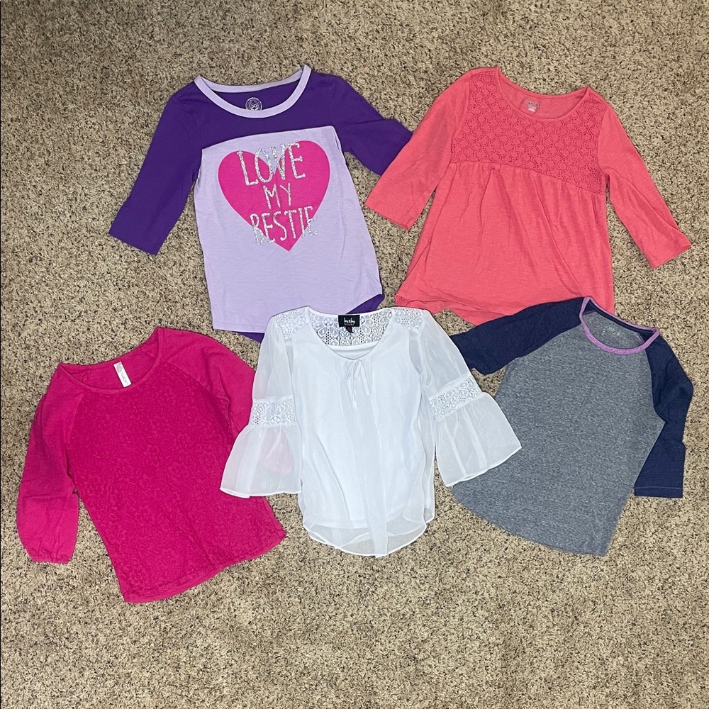 Girls 3/4 Sleeve shirt lot